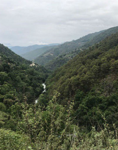 Вид на гористую местность королевства Бутан