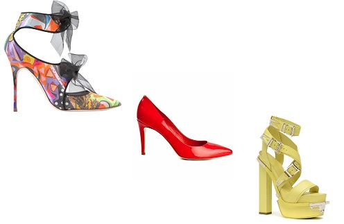Слева направо: Manolo Blahnik, Alba, Versace Слева направо: Manolo Blahnik, Alba, Versace