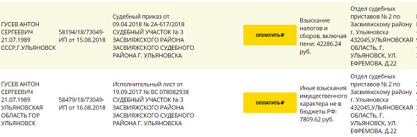 Долги Антона Гусева Долги Антона Гусева