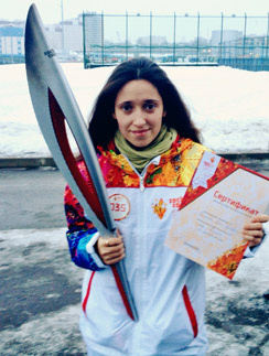 Ольга Плетенева стала олимпийским факелоносцем Ольга Плетенева стала олимпийским факелоносцем