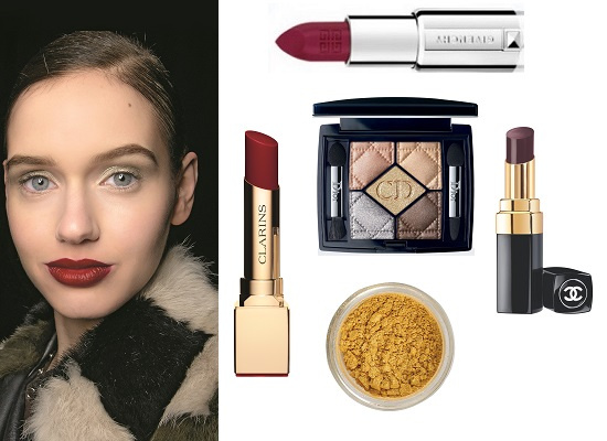 Clarins Губная помада Rouge Eclat Lipstick, Red Fuchsia, Dior Палетка 5 Couleurs Eyeshadow Palette, Givenchy Губная помада Le Rouge, №316 Pourpre Inoui, Chanel Помада-блеск Rouge Coco Shine, Aura (в продаже с сентября), Era Minerals Минеральные тени Jewel, №J29 Clarins Губная помада Rouge Eclat Lipstick, Red Fuchsia, Dior Палетка 5 Couleurs Eyeshadow Palette, Givenchy Губная помада Le Rouge, №316 Pourpre Inoui, Chanel Помада-блеск Rouge Coco Shine, Aura (в продаже с сентября), Era Minerals Минеральные тени Jewel, №J29