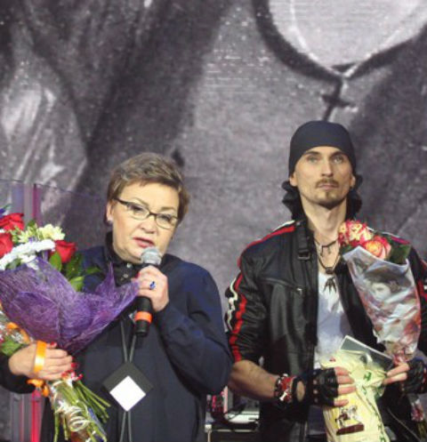 Татьяна Талькова с сыном Игорем на концерте в Санкт-Петербурге