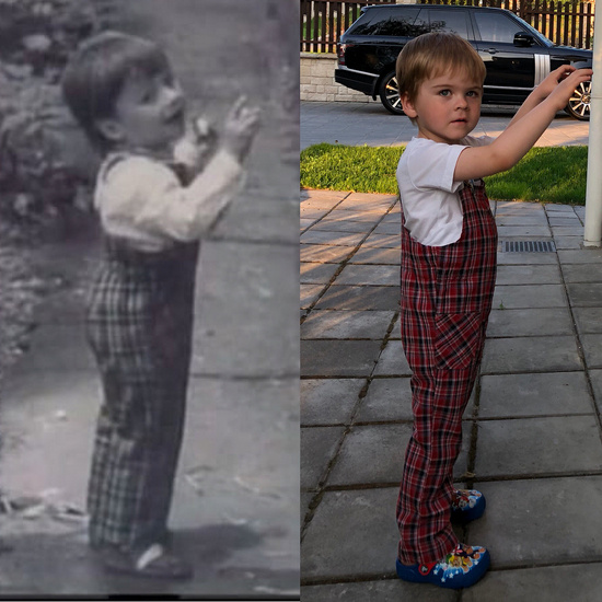 Фото Сергея Лазарева в детстве и снимок его сына Никиты