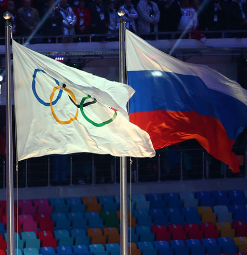 Флаг Олимпиады и России