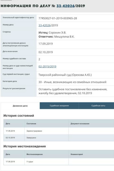 Апелляцию Сорокина отклонили Апелляцию Сорокина отклонили