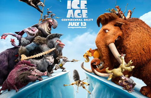 Официальный постер мультфильма "Ледниковый период 4"