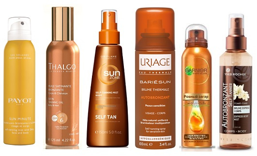 Payot Спрей-автозагар Sun Minute, Thalgo Спрей-автозагар, Oriflame спрей-автозагар Sun Zone, Uriage Спрей-автозагар Brume Thermale, Garinier Спрей-автозагар Ambre Solaire, Yves Rocher Спрей экспресс-автозагар для тела Payot Спрей-автозагар Sun Minute, Thalgo Спрей-автозагар, Oriflame спрей-автозагар Sun Zone, Uriage Спрей-автозагар Brume Thermale, Garinier Спрей-автозагар Ambre Solaire, Yves Rocher Спрей экспресс-автозагар для тела